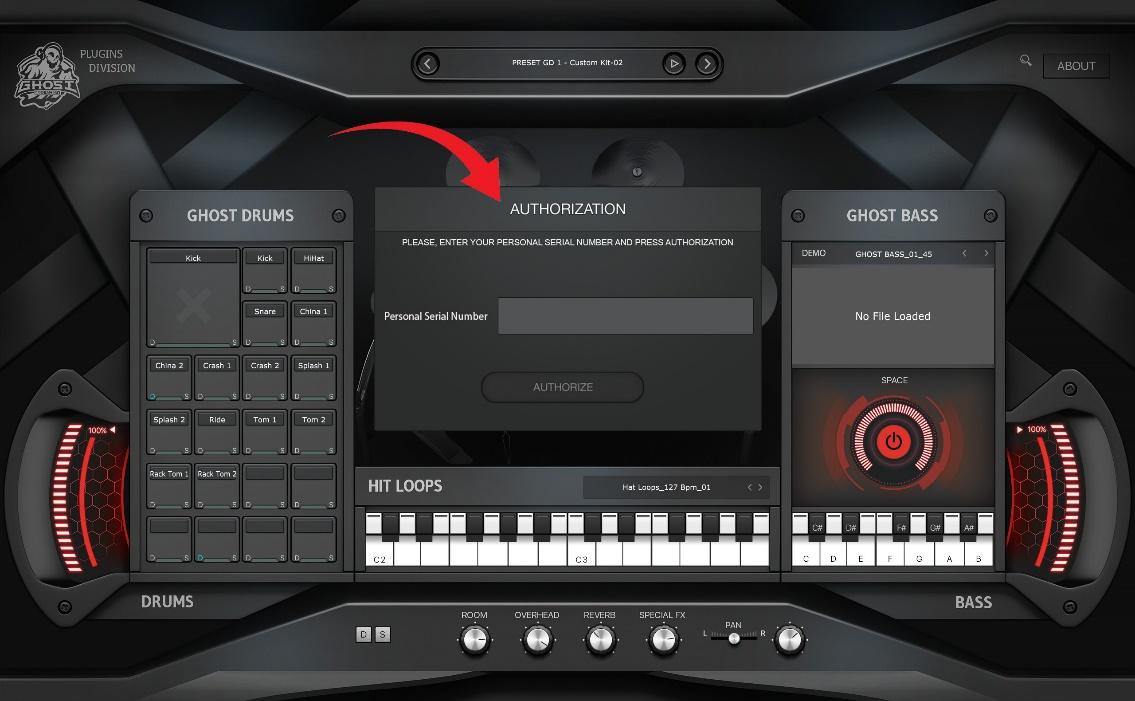 How to Authorization-Activation Drum Plugin Ghost Drums Step 2